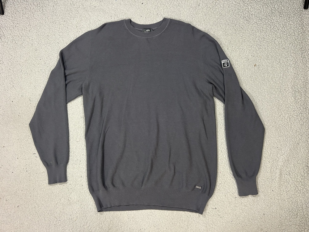 Sun Day Red Sweater Mens XL Gray 3D Knit Team Taylormade Golf Tiger Woods